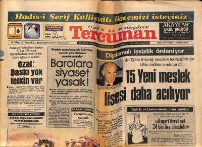 Tercüman Gazetesi 6 Ağustos 1983 - Doğum Günü Hediyesi GZ54551 - 1