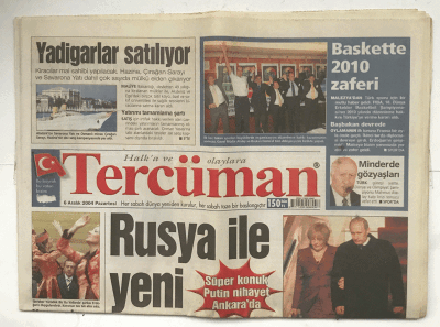 Tercüman Gazetesi 6 Aralık 2004 - Süper Konuk Putin Nihayet Ankarada GZ5829 - 1