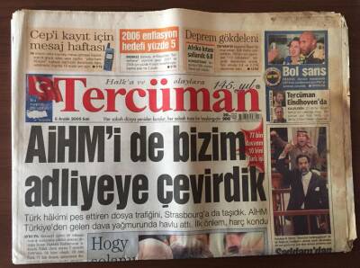 Tercüman Gazetesi 6 Aralık 2005 - AİHMİ de Bizim Adliyeye Çevirdik GZ10492 - 1
