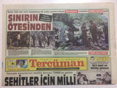 Tercüman Gazetesi 6 Ekim 1986 - Sınırın Ötesinden, Şehitler İçin Milli İttifak GZ23570 - 1