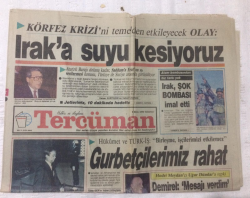 Tercüman Gazetesi 6 Ekim 1990 - Iraka Suyu Kesiyoruz - GZ17289 - 2