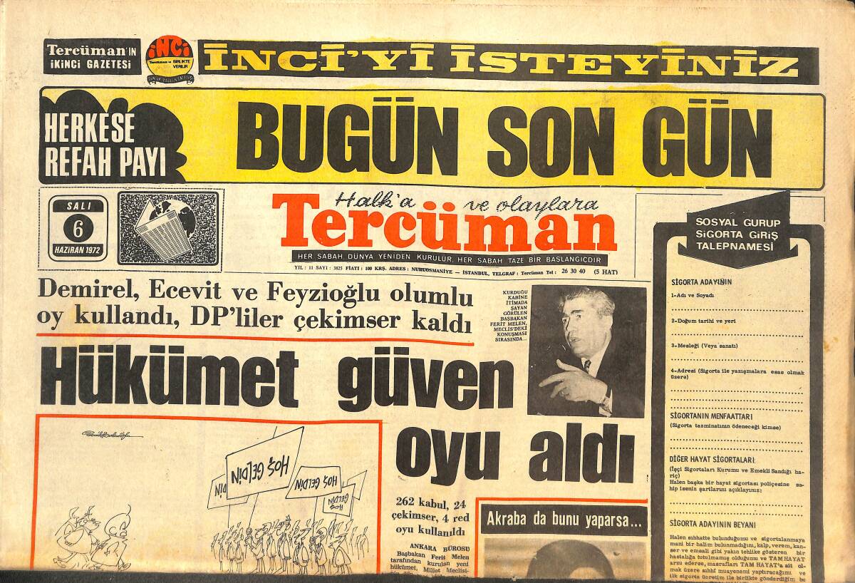 Tercüman Gazetesi 6 Haziran 1972 - Fenerbahçe Siyah Antrenörlerin En Büyüğünü Getiriyor * DİDİ - PTT Milletlerarası Memuru Bulamıyor GZ144206 - 1