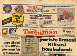 Tercüman Gazetesi 6 Haziran 1981 - Pariste Ermeni Kilisesi Bombalandı GZ70012 - 1