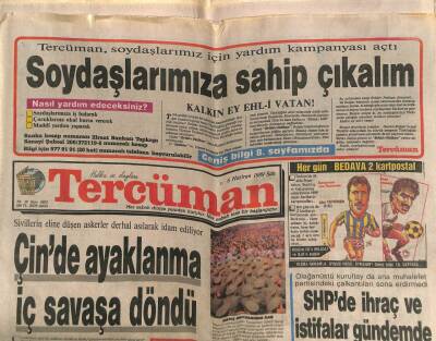 Tercüman Gazetesi 6 Haziran 1989 - Çinde Ayaklanma İç Savaşa Döndü GZ65474 - 1