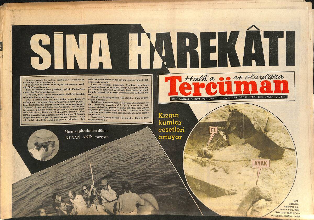 Tercüman Gazetesi 6 Kasım 1973 - Sina Harekatı - Cemil Beyaz Pele'dir - Nice Ya Da Mösyö Molitor İstanbul'da GZ141206 - 1