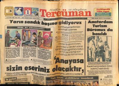 Tercüman Gazetesi 6 Kasım 1982 - Galatasarayın Orta Sahası Adnan, Bülent Ve Mustafa Asker Oldu GZ53799 - 1