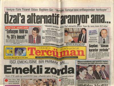 Tercüman Gazetesi 6 Kasım 1988 - Turgut Özala Alternatif Aranıyor Ama! GZ61574 - 2
