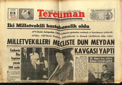Tercüman Gazetesi 6 Mart 1966 - Milletvekilleri Mecliste Meydan Kavgası Yaptı GZ54768 - 1