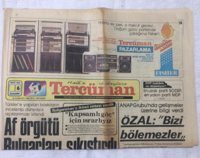 Tercüman Gazetesi 6 Mart 1985 - ÖzalBizi Bölemezler - GZ17172 - 2