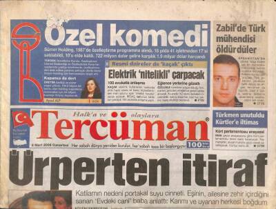 Tercüman Gazetesi 6 Mart 2004 - Zabilde Türk Mühendisi Öldürdüler GZ93652 - 1