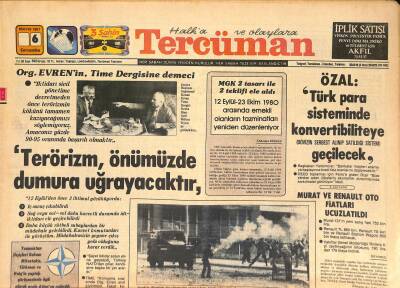 Tercüman Gazetesi 6 Mayıs 1981 - Murat Ve Renault Oto Fiyatları Ucuzlatıldı - Ayasofyada Namaz Sahnesi 1 Milyon Liraya Mal Oldu GZ126952 - 1