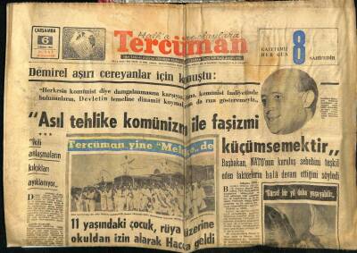 Tercüman Gazetesi 6 Nisan 1966 - Demirel Asıl Tehlike Komünizm Ve Faşizmi Küçümsemektir GZ54700 - 1