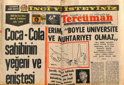 Tercüman Gazetesi 6 Nisan 1971 - Coca-Cola Sahibinin Yeğen Ve Eniştesi Kaçırıldı - Sason Dağlarının Samedosu Eşkiyalara Aman Vermiyor GZ123549 - 1