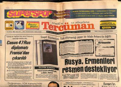 Tercüman Gazetesi 6 Nisan 1983 - Rusya Ermenileri Resmen Destekliyor GZ55318 - 1