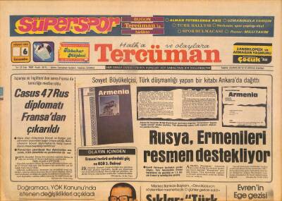 Tercüman Gazetesi 6 Nisan 1983 - Tekstil Fakültesi 375 Liraya Gömlek , 150 Liraya Kravat Satıyor - Rusya , Ermenileri Resmen Destekliyor GZ127943 - 1