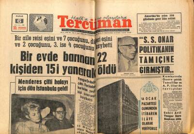 Tercüman Gazetesi 6 Ocak 1963 - Yurtta Her 30 Kişiden 1i Veremli GZ53884 - 1