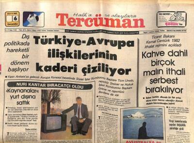 Tercüman Gazetesi 6 Ocak 1982 - Türkiye - Avrupa İlişkilerinin Kaderi Çiziliyor GZ54421 - 1