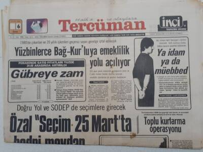 Tercüman Gazetesi - 6 Ocak 1984 - Özal Seçim 25 Martta Hodri Meydan GZ112664 - 1