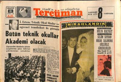 Tercüman Gazetesi 6 Temmuz 1968 - Hülya Koçyiğit Ve Selim Soydan Nikah Salonuna Güçlükle Girebildiler GZ79481 - 1
