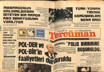 Tercüman Gazetesi 6 Temmuz 1978 - Türk - Yunan Teknik Görüşmeleri Sona Erdi GZ65731 - 1
