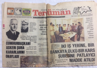 Tercüman Gazetesi 7 Ağustos 1977 - Cumhurbaşkanı Askeri Şura Kararlarını Onayladı - GZ21189 - 1
