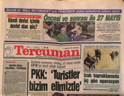 Tercüman Gazetesi 7 Ağustos 1991 - Tansu Çiller Ekonomi Yolunmuş Kaza Döndü GZ83344 - 1