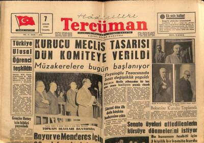 Tercüman Gazetesi 7 Aralık 1960 - Gürsel Dün İlk Defa Köşkün Bahçesine Çıktı GZ67523 - 2
