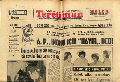 Tercüman Gazetesi 7 Aralık 1963 - Kıbrıst Türk Hakları Geri Aldırtılıyor GZ67670 - 1