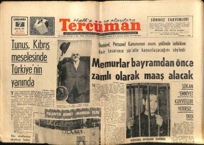 Tercüman Gazetesi 7 Aralık 1966 - Tunus Kıbrıs Meselesinde Türkiyenin Yanındadır GZ54388 - 1