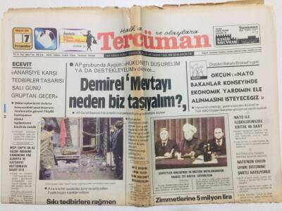 Tercüman Gazetesi 7 Aralık 1978 - Demirel Mevtayı Neden Biz Taşıyalım? GZ53624 - 1