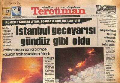 Tercüman Gazetesi 7 Aralık 1979 - İstanbulda Rumen Tankeri Atom Bombası Gibi İnfilak Etti GZ90681 - 1