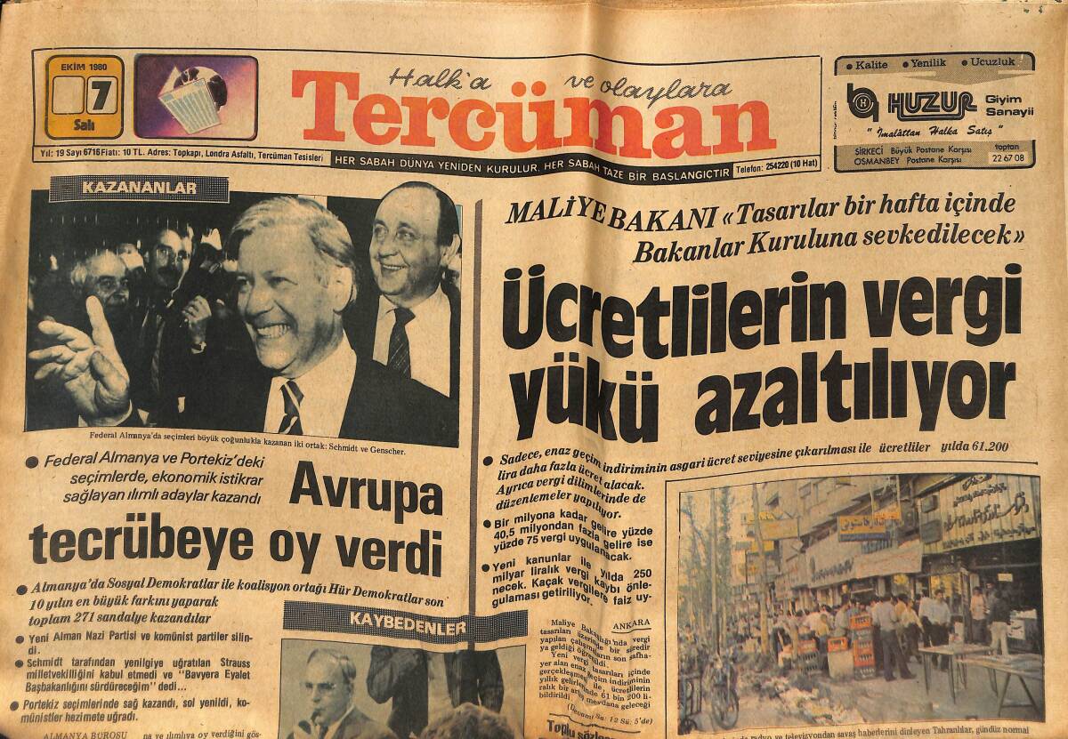 Tercüman Gazetesi 7 Ekim 1980 - İran'da Ölen Irak Akerlerine Şehit Töreni yapılıyor - Milli Takım Kadrosu Açıklandı GZ133310 - 1