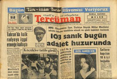 Tercüman Gazetesi 7 Haziran 1963 - Mansfieldin Çıplak Resimleri Sanat Eseriymiş - Tahranda Halk Radyoyu İşgal Etmeğe Kalkıştı GZ123446 - 1