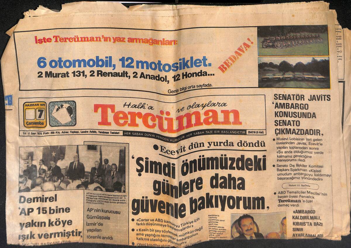 Tercüman Gazetesi 7 Haziran 1978 - İspanya Polisi Aranan Türklerin Parmak İzlerini İstedi GZ134663 - 1