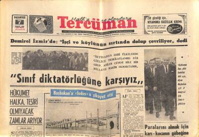 Tercüman Gazetesi 7 Kasım 1966 - İtalyada Sellerden 1000e Yakın Ölü Var - Bursa Sanayi Sitesi Açıldı GZ123568 - 1