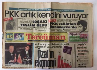 Tercüman Gazetesi 7 Kasım 1985 - Evren Hükümete Başkanlık Etti , Özalın Ekonomi Notu İyi GZ10768 - 1