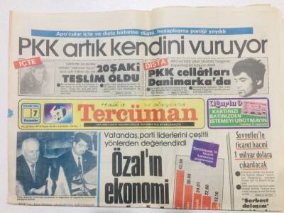 Tercüman Gazetesi 7 Kasım 1985 - PKK İçte Ve Dışta Birbirine Düştü GZ53537 - 1