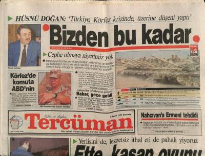 Tercüman Gazetesi 7 Kasım 1990 - Körfezde Komuta ABDnin GZ83222 - 1