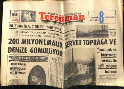 Tercüman Gazetesi 7 Mart 1967 - 200 Milyon Liralık Servet Toprağa Ve Denize Gömülüyor GZ54217 - 1