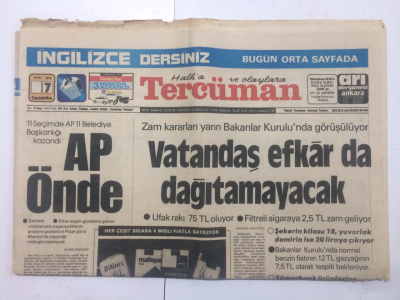 Tercüman Gazetesi 7 Mart 1979 - Vatandaş Efkarda Dağıtamayacak - GZ15196 - 1