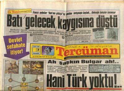 Tercüman Gazetesi 7 Mart 1988 - Girne Uçak Faciasında Cesetler Karıştı GZ85122 - 1