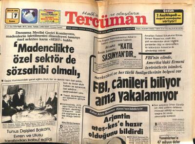 Tercüman Gazetesi 7 Mayıs 1982 - FBI Canileri Biliyor Ama Yakalamıyor GZ54162 - 1