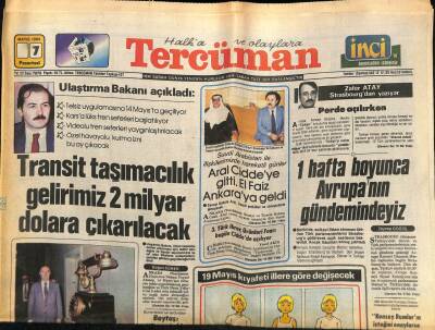 Tercüman Gazetesi 7 Mayıs 1984 - Transit Taşıma Gelirimiz 2 Milyar Dolara Çıkarılacak GZ67077 - 1
