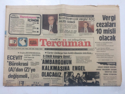 Tercüman Gazetesi 7 Nisan 1978 - Ambargonun Kalkmasına Engel Olacağız - GZ15187 - 1
