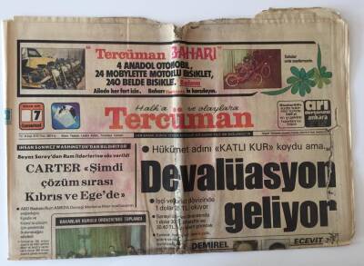 Tercüman Gazetesi 7 Nisan 1979 - Hükümet Adını Katlı Kur Koydu Ama Devalüasyon Geliyor GZ10888 - 2