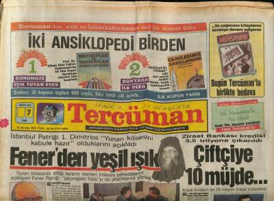 Tercüman Gazetesi 7 Nisan 1987 - Yunan Kilisesi Tarihi Karar Arefesinde GZ65043 - 1