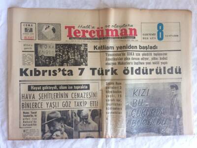 Tercüman Gazetesi 7 Şubat 1964 - Kıbrısta 7 Türk Öldürüldü GZ73619 - 1