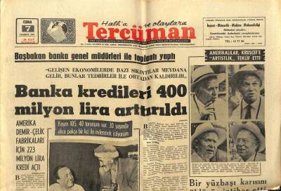 Tercüman Gazetesi 7 Temmuz 1967 - Banka Kredileri 400 Milyon Lira Arttırıldı GZ54799 - 1