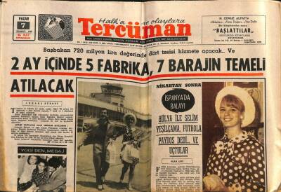 Tercüman Gazetesi 7 Temmuz 1968 - Hülya Koçyiğit İle Selim Soydan Yeşilçama , Futbola Paydos Dedi...Ve Uçtular GZ79482 - 1