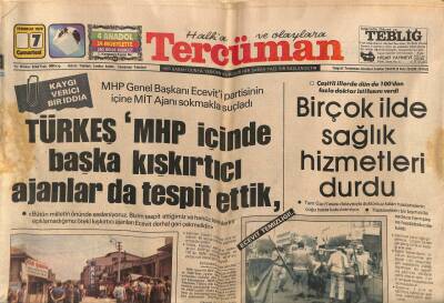 Tercüman Gazetesi 7 Temmuz 1979 - Türkeş MHP İçinde Başka Kışkırtıcı Ajanlar da Tespit Ettik GZ81452 - 1
